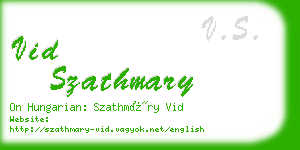 vid szathmary business card